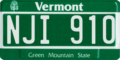 VT license plate NJI910