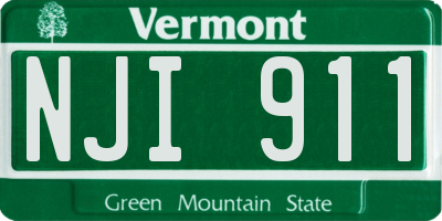 VT license plate NJI911
