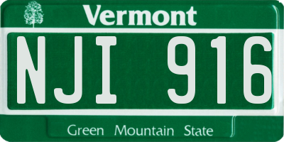VT license plate NJI916