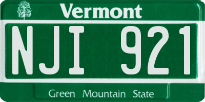 VT license plate NJI921