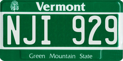 VT license plate NJI929