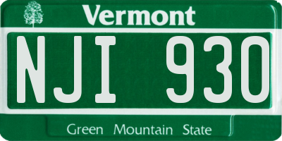 VT license plate NJI930