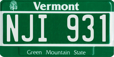 VT license plate NJI931