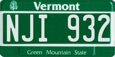 VT license plate NJI932