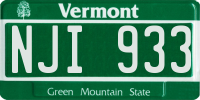 VT license plate NJI933
