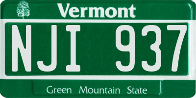 VT license plate NJI937