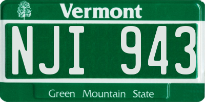 VT license plate NJI943
