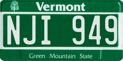 VT license plate NJI949