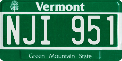 VT license plate NJI951