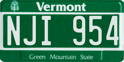 VT license plate NJI954