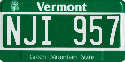 VT license plate NJI957