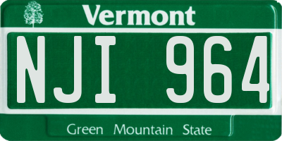 VT license plate NJI964
