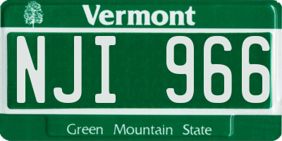 VT license plate NJI966