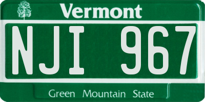 VT license plate NJI967