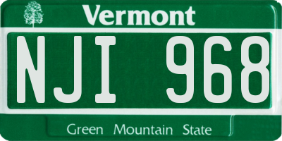 VT license plate NJI968