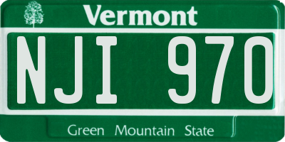 VT license plate NJI970