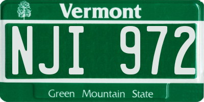 VT license plate NJI972