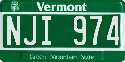 VT license plate NJI974