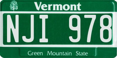 VT license plate NJI978