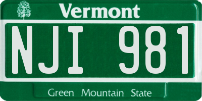 VT license plate NJI981