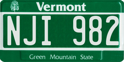 VT license plate NJI982