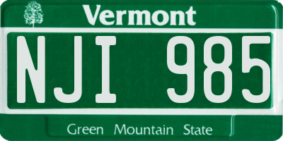 VT license plate NJI985