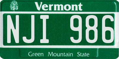 VT license plate NJI986