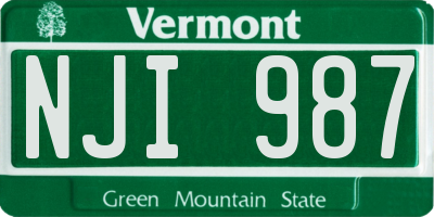 VT license plate NJI987