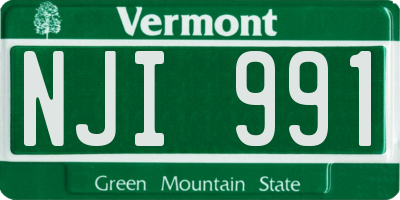 VT license plate NJI991