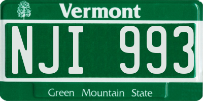 VT license plate NJI993