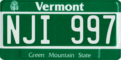 VT license plate NJI997