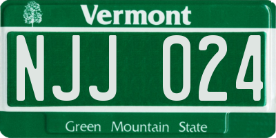 VT license plate NJJ024