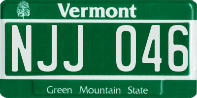 VT license plate NJJ046