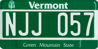 VT license plate NJJ057