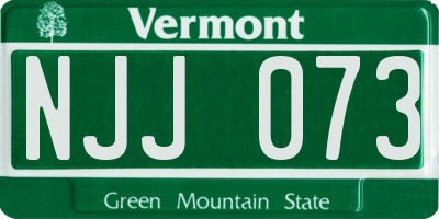 VT license plate NJJ073