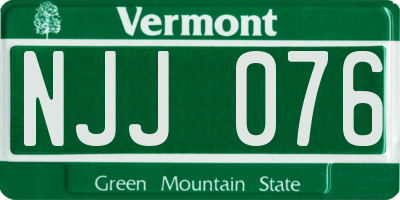VT license plate NJJ076