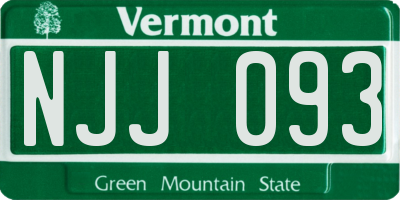 VT license plate NJJ093