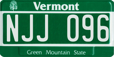 VT license plate NJJ096