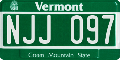 VT license plate NJJ097