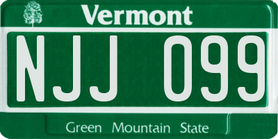 VT license plate NJJ099