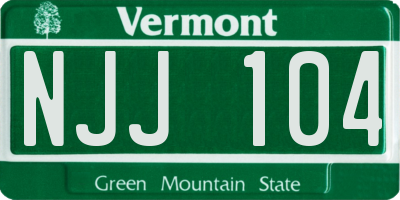 VT license plate NJJ104