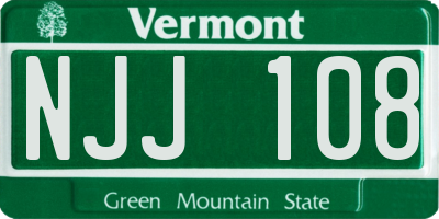 VT license plate NJJ108