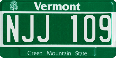 VT license plate NJJ109