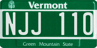 VT license plate NJJ110