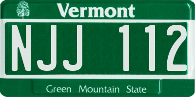 VT license plate NJJ112
