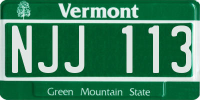 VT license plate NJJ113
