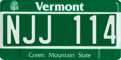 VT license plate NJJ114