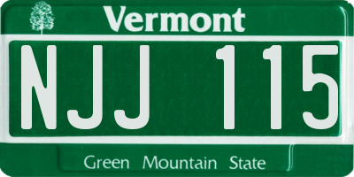 VT license plate NJJ115