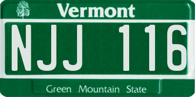 VT license plate NJJ116