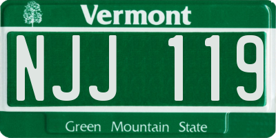 VT license plate NJJ119